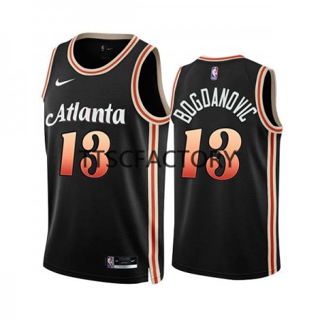 Dres Atlanta Hawks Bogdan Bogdanovic 13 Nike 2022-23 City Edition Crno Swingman - Muške